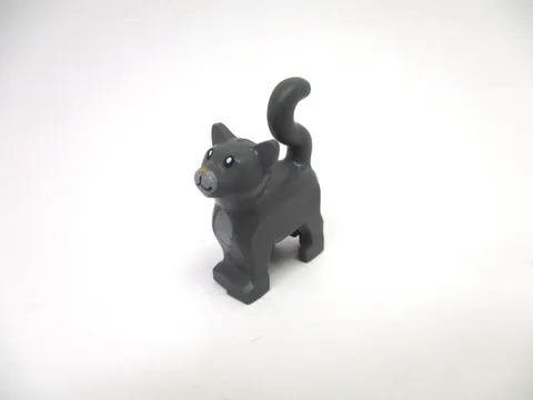Lego Dark Bluish Gray Cute Cat Standing Kitten Pet Animal Piece Stone Gray