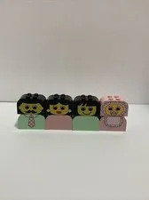 Lot of 5 Vintage Large Lego People Family Teddy Bear About 1.5 Inch