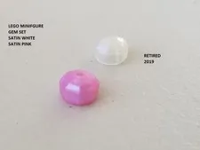 LEGO Minifigure Gem Set of 2 Satin White Satin Pink