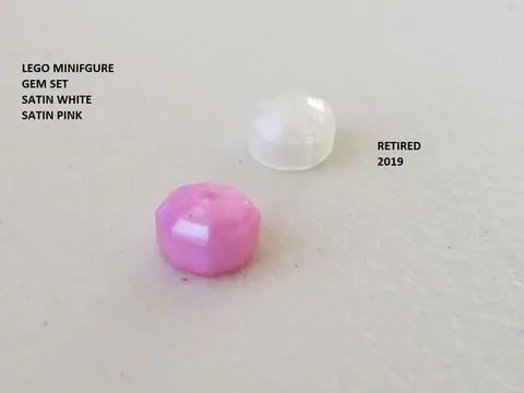 LEGO Minifigure Gem Set of 2 Satin White Satin Pink
