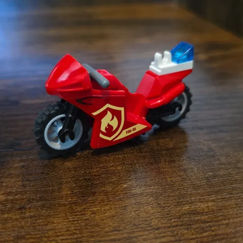 LEGO 60281 Fire Rescue Red Motorcycle Sport Bike Black Frame Flat Silver Wheels