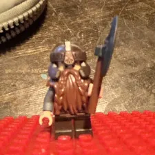 LEGO Gimli Dwarf Minifigure w/ Helmet, Beard & Axe