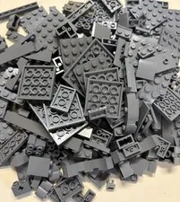 1/2 LB Lego Sorted Random Dark bluish grey Pieces  As Shown Plates Tiles Bricks