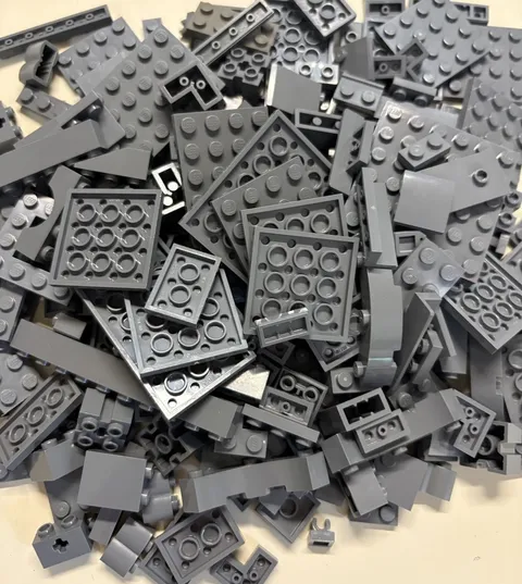 1/2 LB Lego Sorted Random Dark bluish grey Pieces  As Shown Plates Tiles Bricks