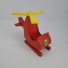 Vintage 1980s Lego Duplo Red & Yellow Helicopter 