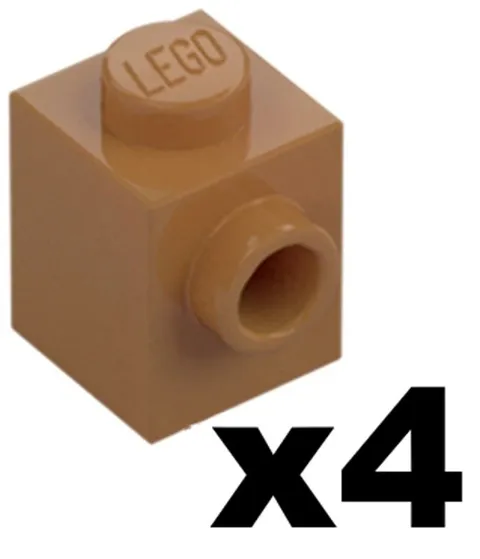Lego Part 87087 BRICKS Medium Nougat Stud on 1 Side 1 x 1 Qty 4 MN1