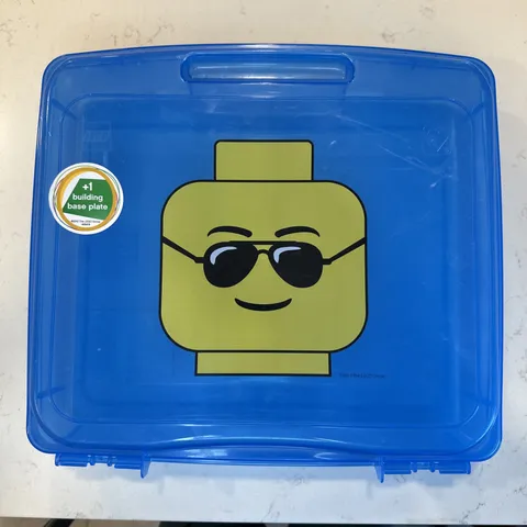 Lego Blue Project Case Minifigure Storage Case Head Sunglasses