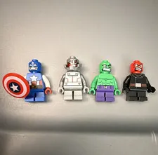 LEGO Marvel Super Heroes Minifigure Lot of 4 Captain America Ultron Hulk Skull
