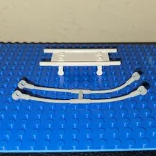 LEGO White Stretcher w/ Wheels and Stretcher Holder Lot (2pc)