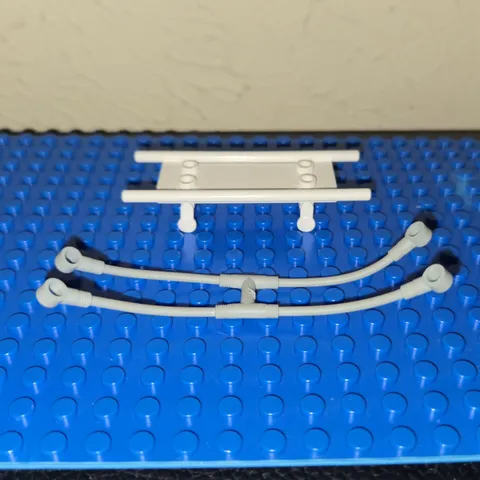 LEGO White Stretcher w/ Wheels and Stretcher Holder Lot (2pc)