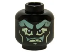 LEGO® Part 3626pb1400 - Minifigure, Head Alien Ghost with Sand Green