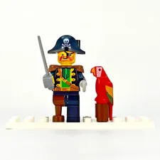 LEGO Pirates Captain Red Beard minifigure pi055 complete w/ parrot sword (Roger)