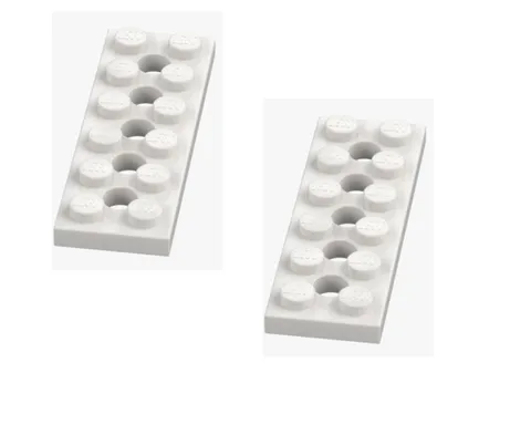 LEGO ® 2x Technic perforated plate 2x6 white 32001 4527947 spare part new plate