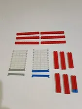 Lego Garage Roller Door Sections in Clear Red & Blue and Channel Track Pieces
