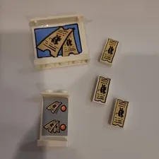 LEGO Parts White Wall Panel Spongebob Bus Ticket lot.
