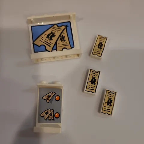 LEGO Parts White Wall Panel Spongebob Bus Ticket lot.