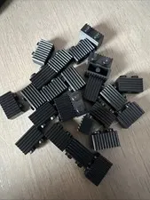 LEGO 2877 Black Brick, Modified 1 x 2 with Grille / Fluted Profile 25 Pieces