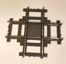 LEGO DARK GRAY 9V TRAIN METAL TRACK CROSSING RAILWAY #4591 #32087