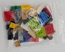 LEGO various size modified plates w/ 1 stud (20+ pcs)   various colors Brick lot
