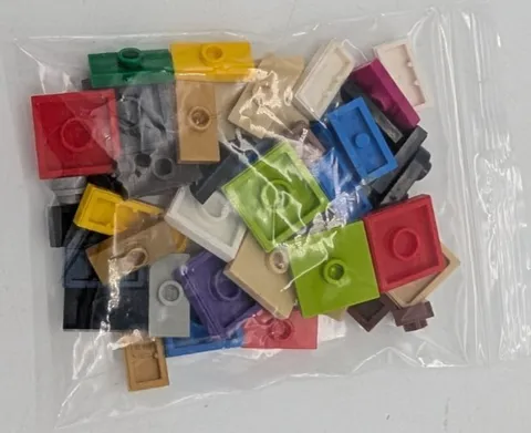 LEGO various size modified plates w/ 1 stud (20+ pcs)   various colors Brick lot