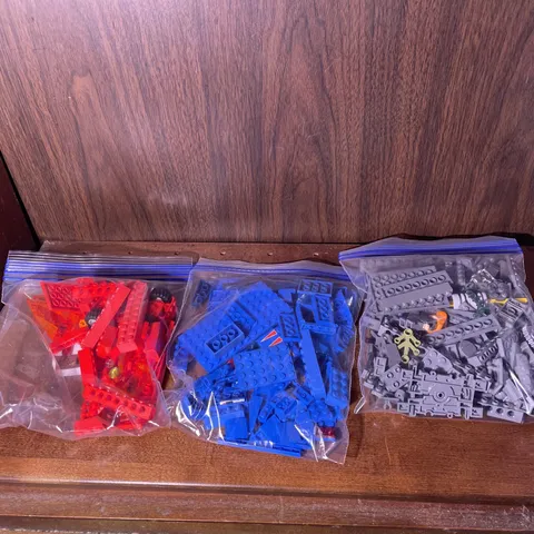 Assorted Legos, Parts, & Pieces, 1 Pound Red, Blue, Gray, Bags Clean