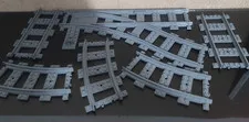 Lego City Train Track Switch Points Left & Right Straight Curve Dark Gray Lot