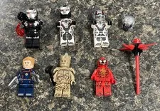 LEGO Marvel Minifigure Lot Star-Lord. Groot, War Machine X2, Ant-man, Carnage