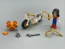 Wonder Woman LEGO Minifigure with Motorcycle and Lasso from Set 41235 Doll