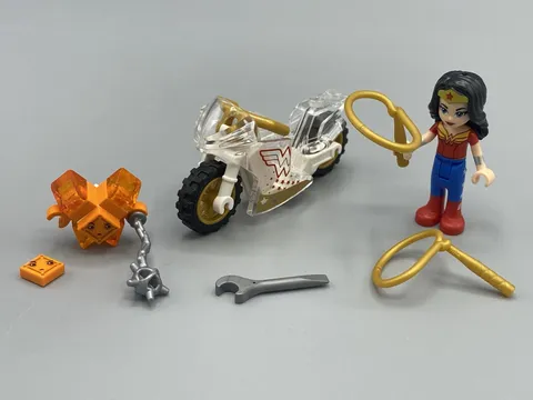 Wonder Woman LEGO Minifigure with Motorcycle and Lasso from Set 41235 Doll