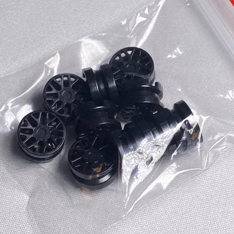 10 x NEW Genuine LEGO - BlackWheel 11mm D. x 6mm with 8 'Y' Spokes