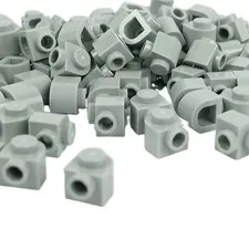 100 Pieces LEGO® Light  Gray Brick, Round 1 x 1 x 2/3 Half Circle Extended 3386