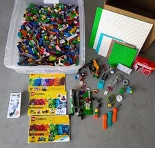 LEGO 6 1/2+ lbs Random Blocks & Parts, Building Plates, +Wheels Bulk Lot