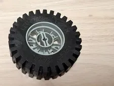 Vintage LEGO Technic Wheel Tire 24x43 Knox Tread Light Gray Rim Spoke 2346 2515