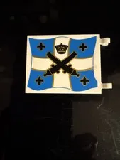 LEGO Pirates Large Blue White Flag w/ Yellow Outline 6x4 2525pb007 Set 70412