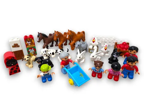 Lego Duplo Set Lot Farm Animal Figures Horse Dog Family Chicken Rabbit Goat Cat