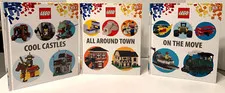 LEGO Idea BOOKS Lot of 3, 2015, Cool Castles, All Around Town, On the Move Hard 