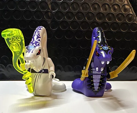 LEGO NINJAGO Serpentine Pythor Chumsworth Minifigures Lot of 2 White and Purple