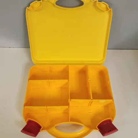 LEGO Plastic Storage Box Carrying Case Yellow & Red Removable Dividers Travel