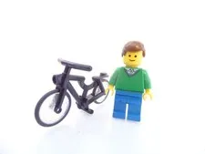 Male Towns Person  with Bicycle LEGO Minifigure No Set