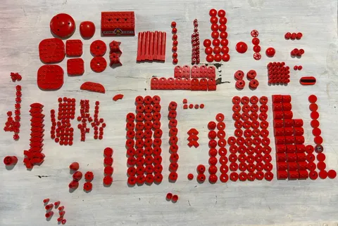 LEGO Red Round Cone Radar Tile Parts Lot 337 Pieces Inventory Included Bulk