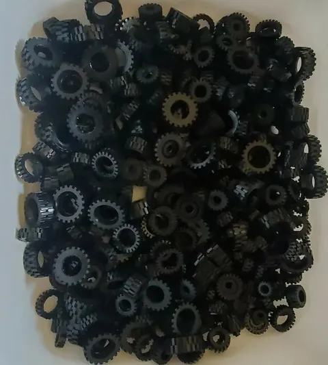 LEGO LOT 1 lb 10 oz Bulk LEGO Rubber Tires Black Clean - NO WHEELS!