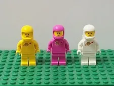 Lego 3 x Classic Spaceman Yellow White Pink Minifigure Space Man Minifig
