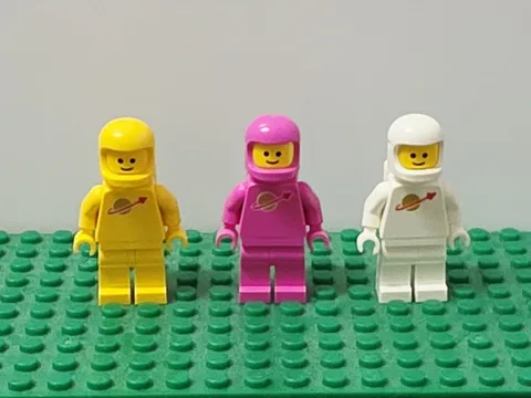 Lego 3 x Classic Spaceman Yellow White Pink Minifigure Space Man Minifig