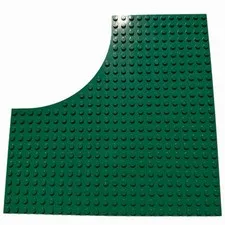 LEGO Belville 6161 Modified Baseplate 24x24 w/o 12x12 Quarter Circle Dark Green