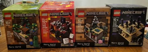 LEGO Minecraft Micro World Collection Set 21102, 21105, 21106, 21107 - Used