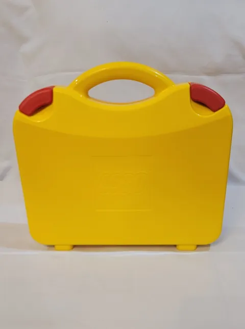 LEGO Yellow & Orange Plastic Carrying Case Storage Box With Dividers