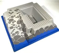 Vintage Lego Raised Gray Blue Baseplate 2552 Pirates 6276 6277 32 x 32 Ramp Pit