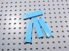 LEGO Lot of 4 Medium Azure 1x4 Smooth Tiles Plates BM