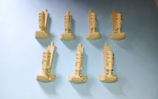 7 Tan Genuine Lego Wedge 32560 pairs with foot 32475 measures 3 x 7 x 3 studs