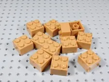 LEGO Lot of 12 Medium Nougat 2x2 Bricks BA